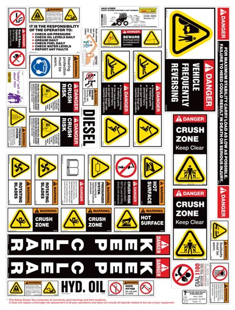 skid steer safety decals|skid steer graphics kit.